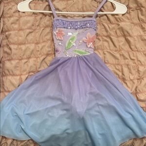 Purple Floral Embellished Dress